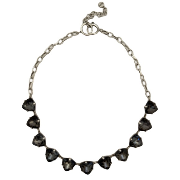 STELLA & DOT • Silver Somerveil Black Grey Crystal Necklace - Picture 3 of 10